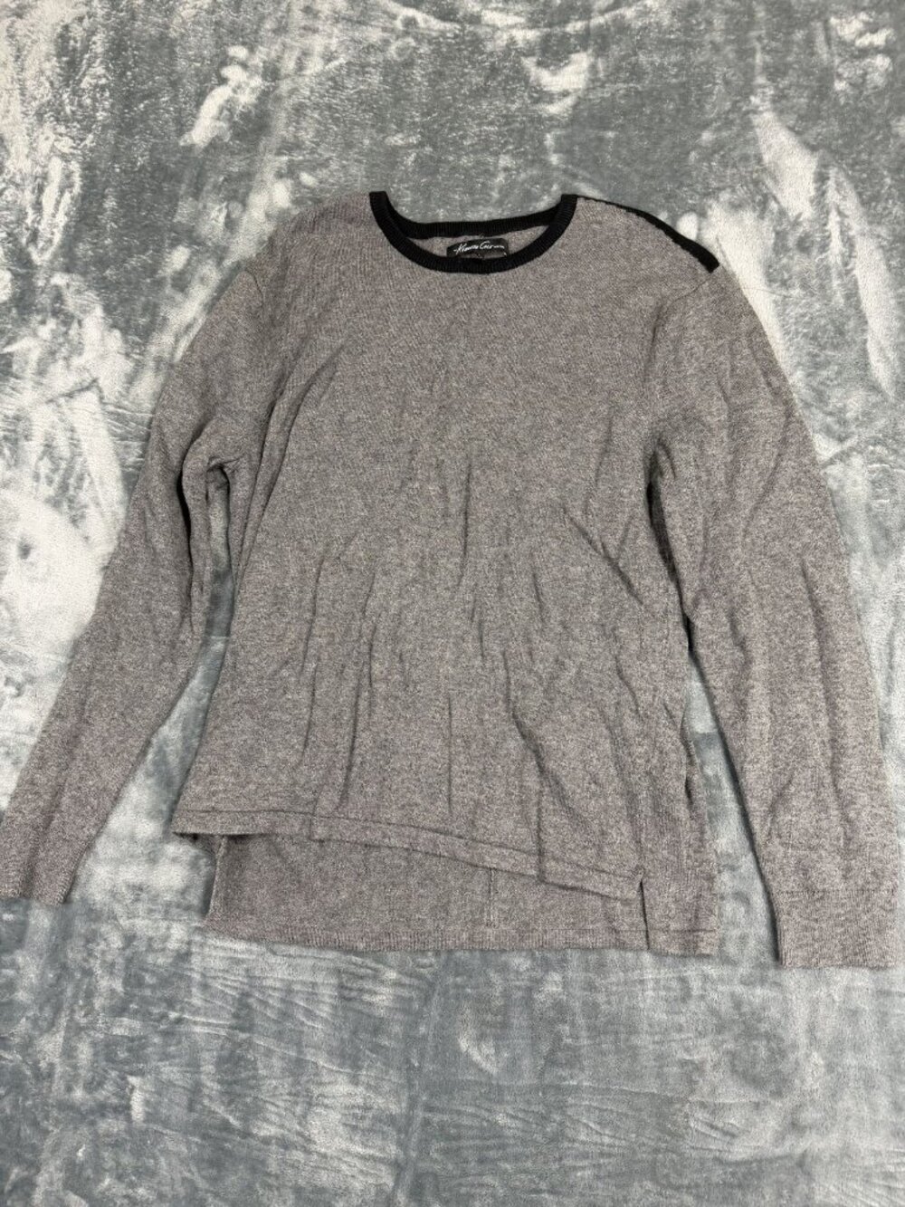 Kenneth Cole Womens Gray Crewneck Sweater XL Long Sleeve Lightweight Knit